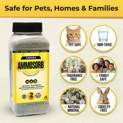 AMMOSORB boîte de 2 lb — couverture durable pour plusieurs litières.