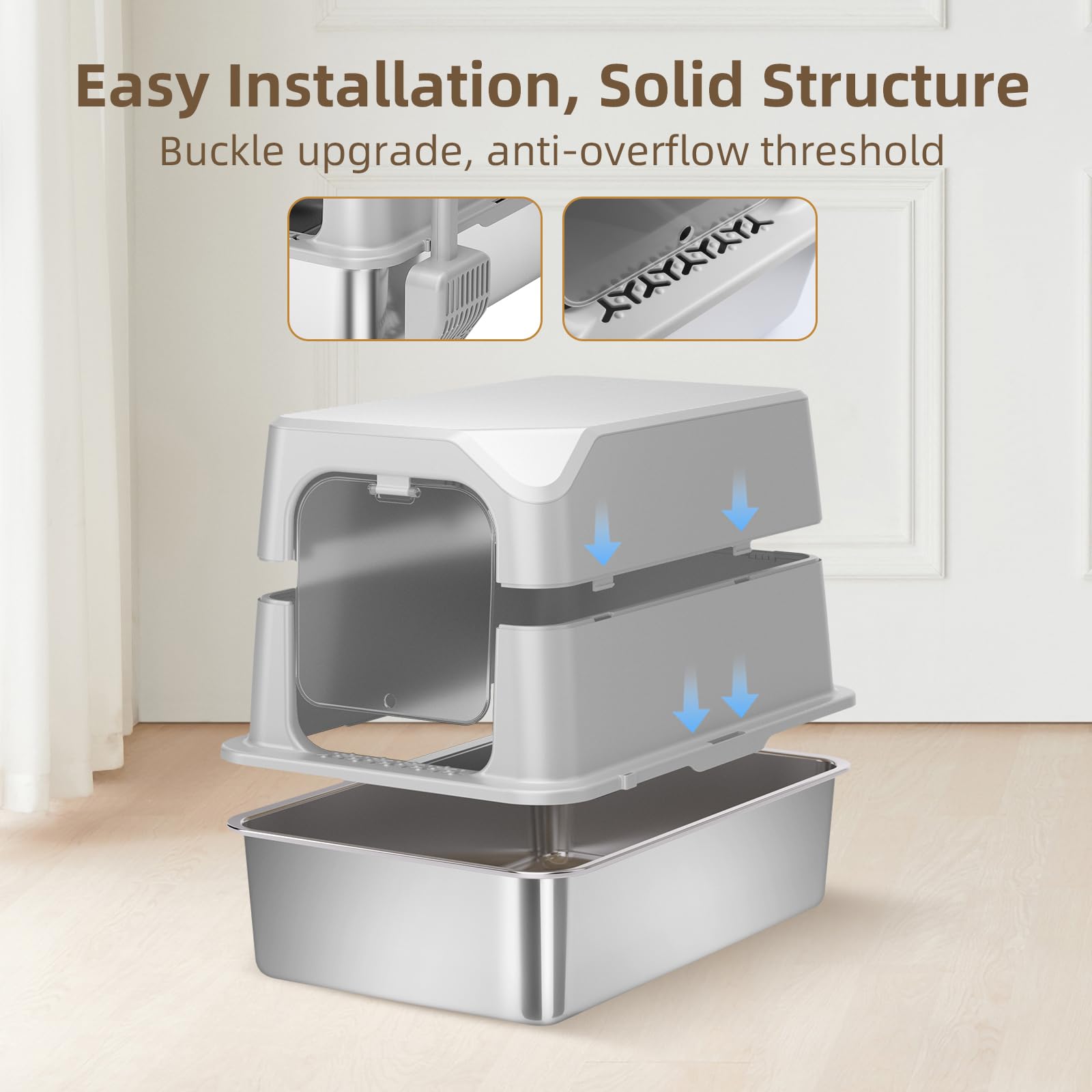 Amniau tapis et pelle inclus pour un usage pratique.
