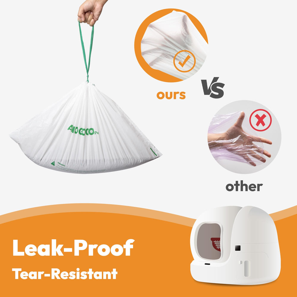AMOGOGOPET pack de 50 sacs-litiere, solution durable pour plusieurs remplacements