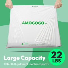 AMOGOGOPET sacs-litiere blancs etanches, discrets pour le rangement
