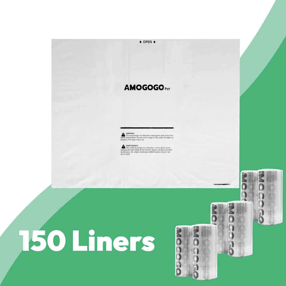 AMOGOGOPET sacs-litiere-impermeables-et-resistants : protège contre les fuites et l’usure lors du remplacement.