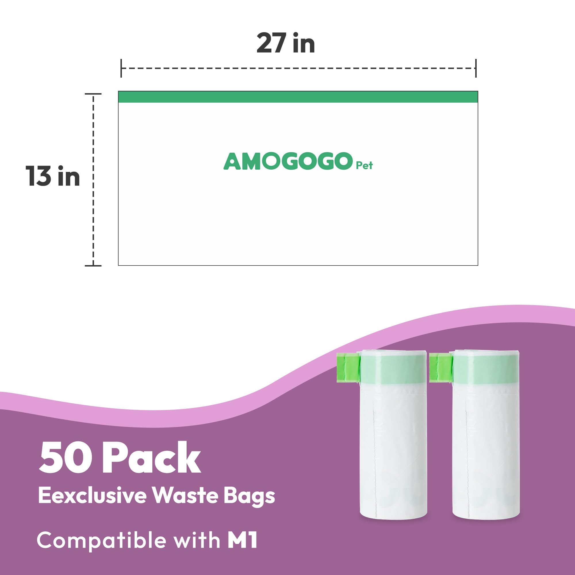 amogogopet sacs non parfumés pour litière propre.