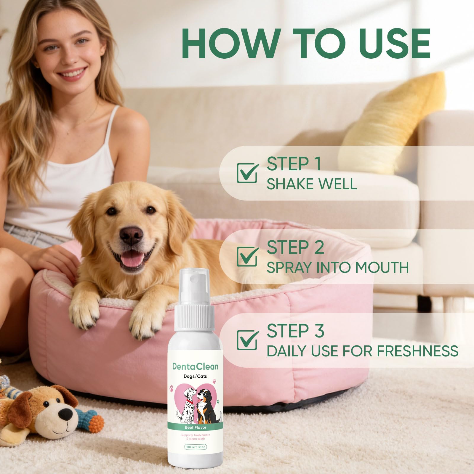AMOQUCT Dentaclean utilisation sans brossage adapte chiens et chats