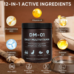 AMOQUCT DM-01 peau hydratée et confort cutané pour chiens.
