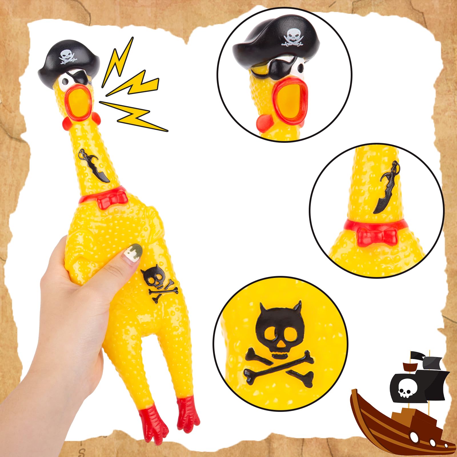 AMOR PRESENT poulet caoutchouc de haute qualité, durable et sûr pour enfants et animaux
