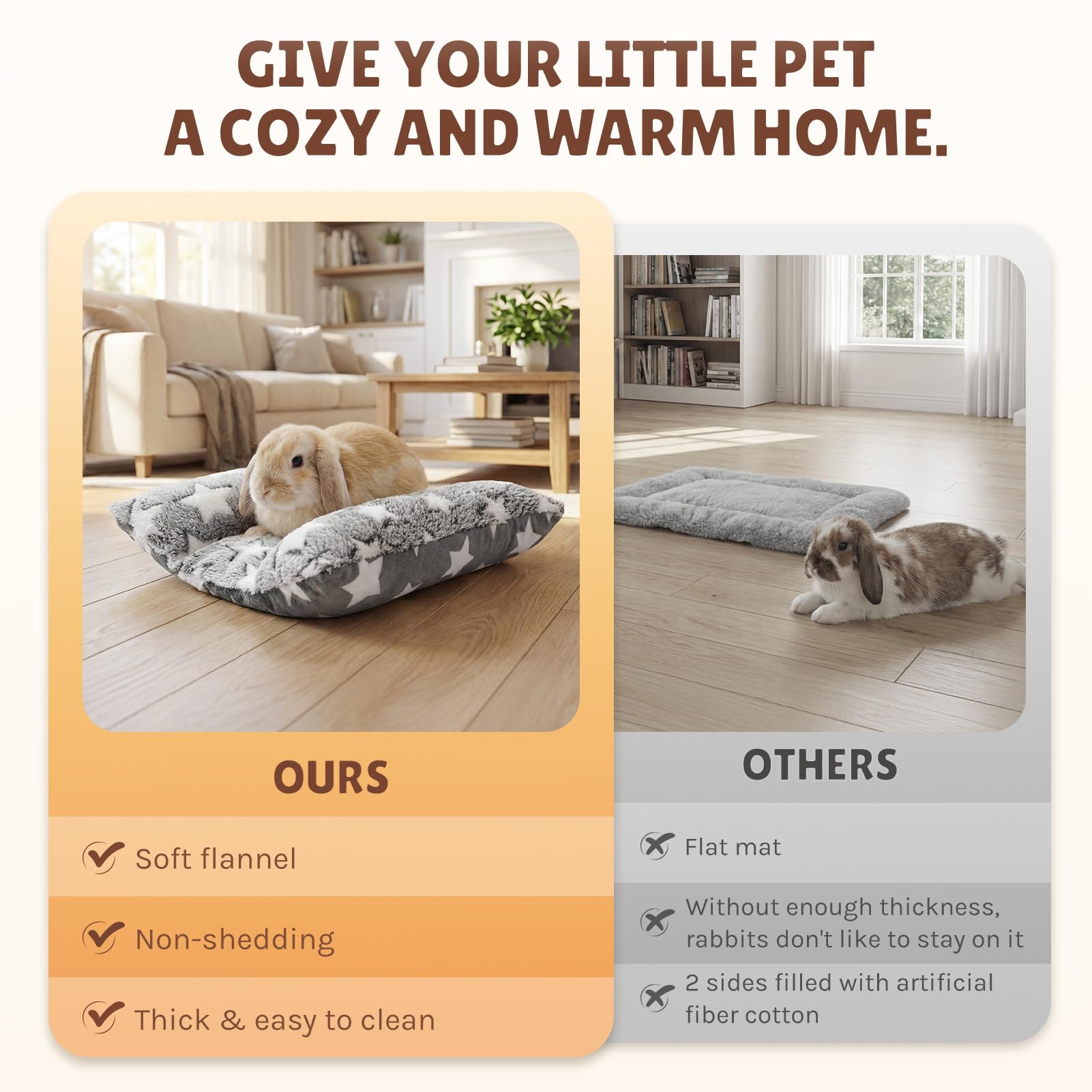Rembourrage coton Amremsu-lit-lapin, soutien moelleux et sensation enveloppante.