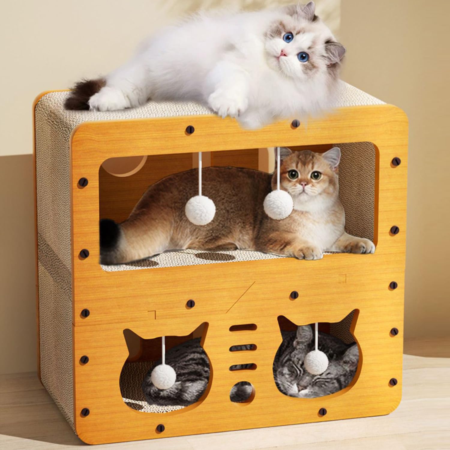 AMYESE maison chat grattoir etage : espace ludique et repos sûr pour votre chat