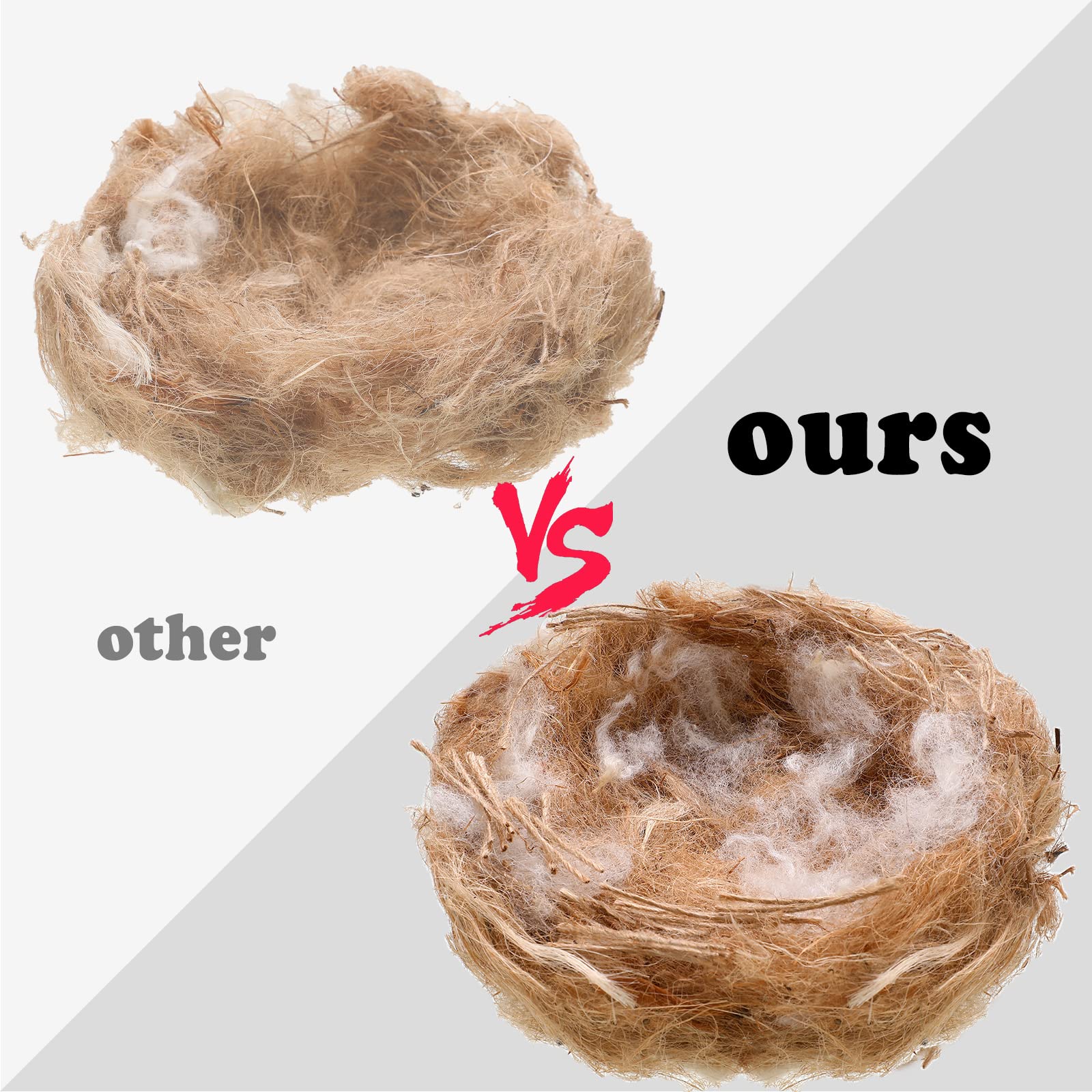 Amyhill fibres jute et soie pour nid, toucher naturel et confortable.