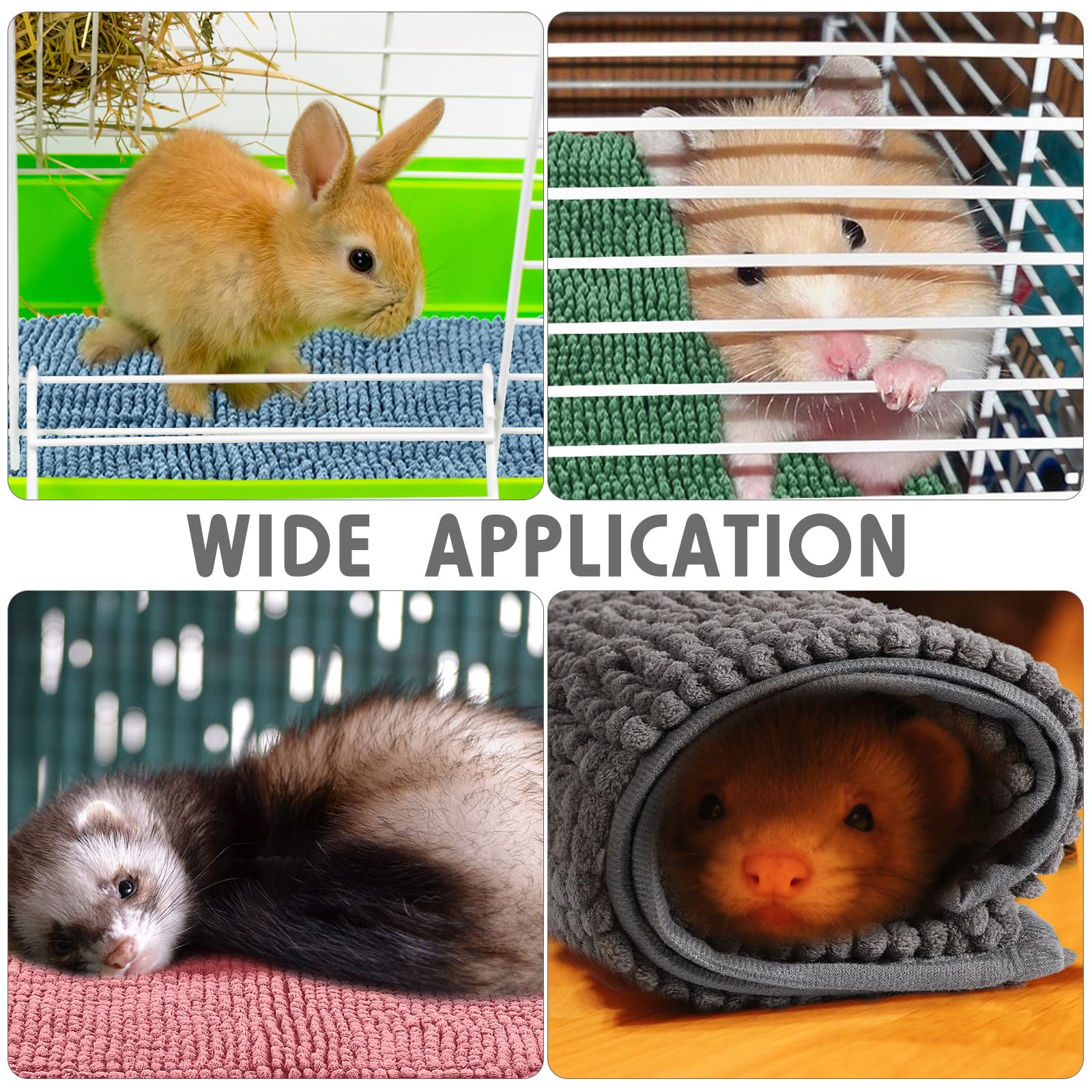 Amylove tapis-liner cage guinea-pig doux-confort pour petits animaux durant les siestes.
