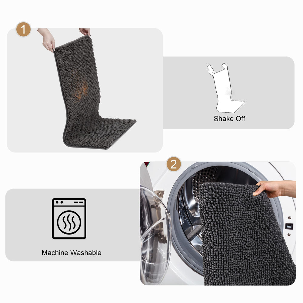 Amyracel tapis porte confort doux gris: texture plush agréable sous les pieds.