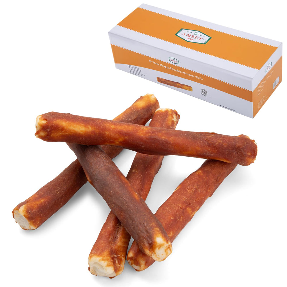 Friandises Amzey au collagène pour chien dans un emballage attrayant.