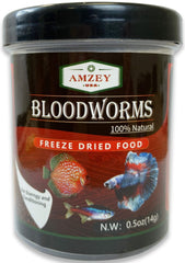 Amzey vers de sang lyophilisés dans un bocal favorisant nutrition riche pour poissons.