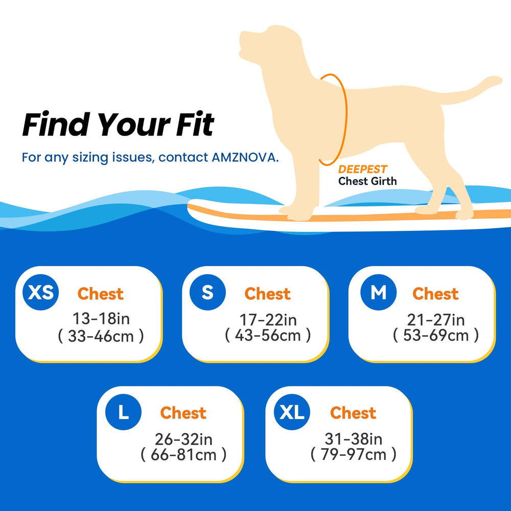 AMZNOVA gilet sauvetage chien, sangles ajustables pour un confort sur mesure.