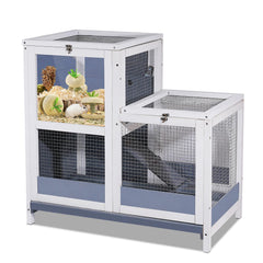 AMZOSS cage à deux étages avec toit ouvrant, ventilation améliorée.