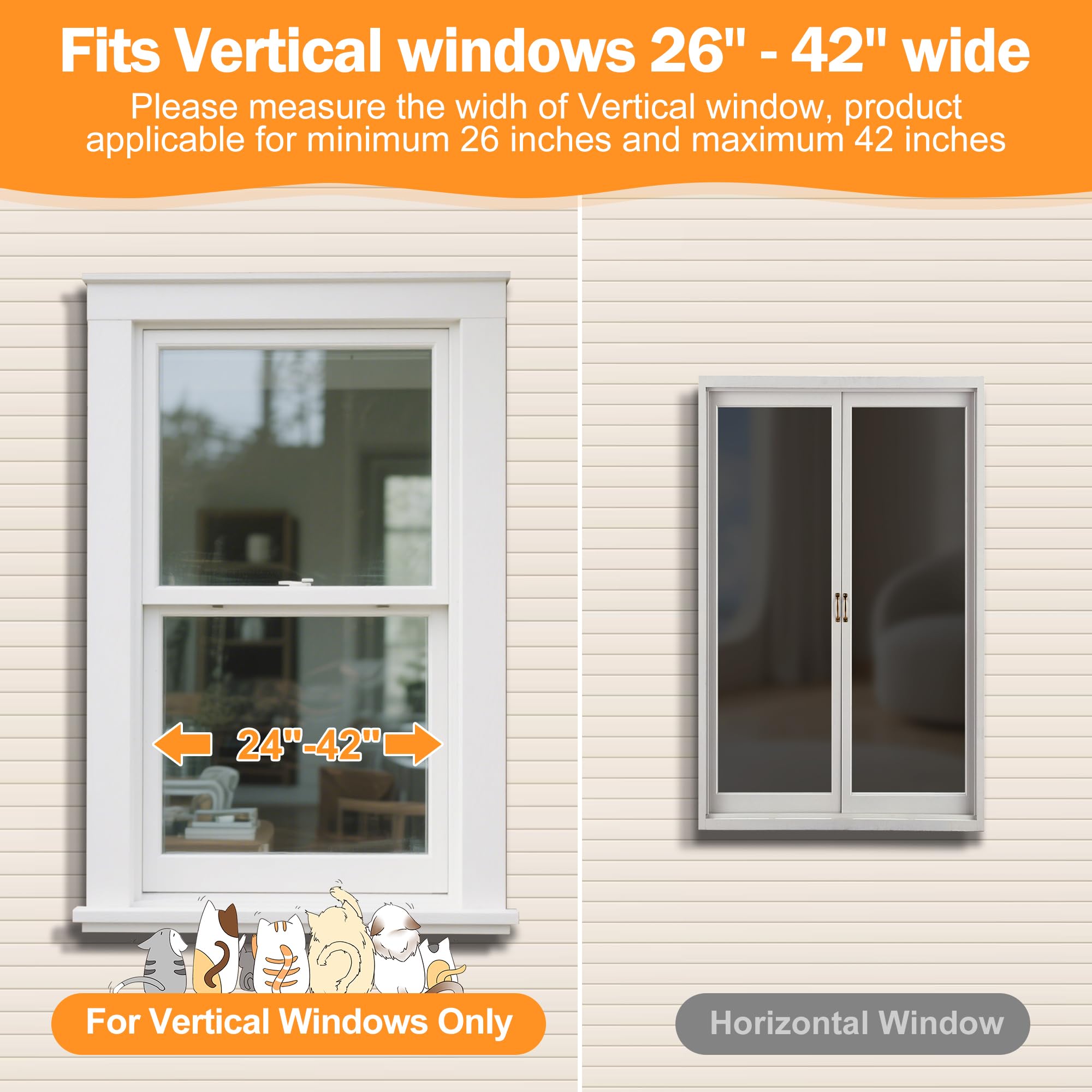 AMZOSS catio fenêtre réglable pour fenêtres 64–110 cm