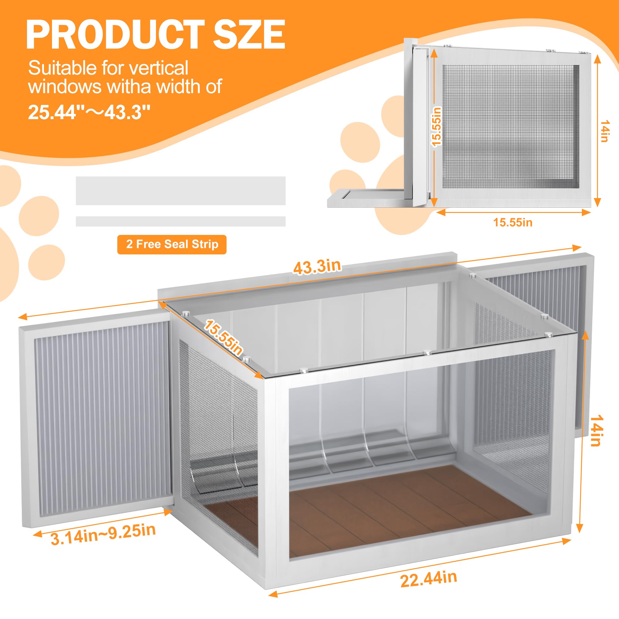 AMZOSS catio fenêtre rideau PVC pour protection contre intempéries