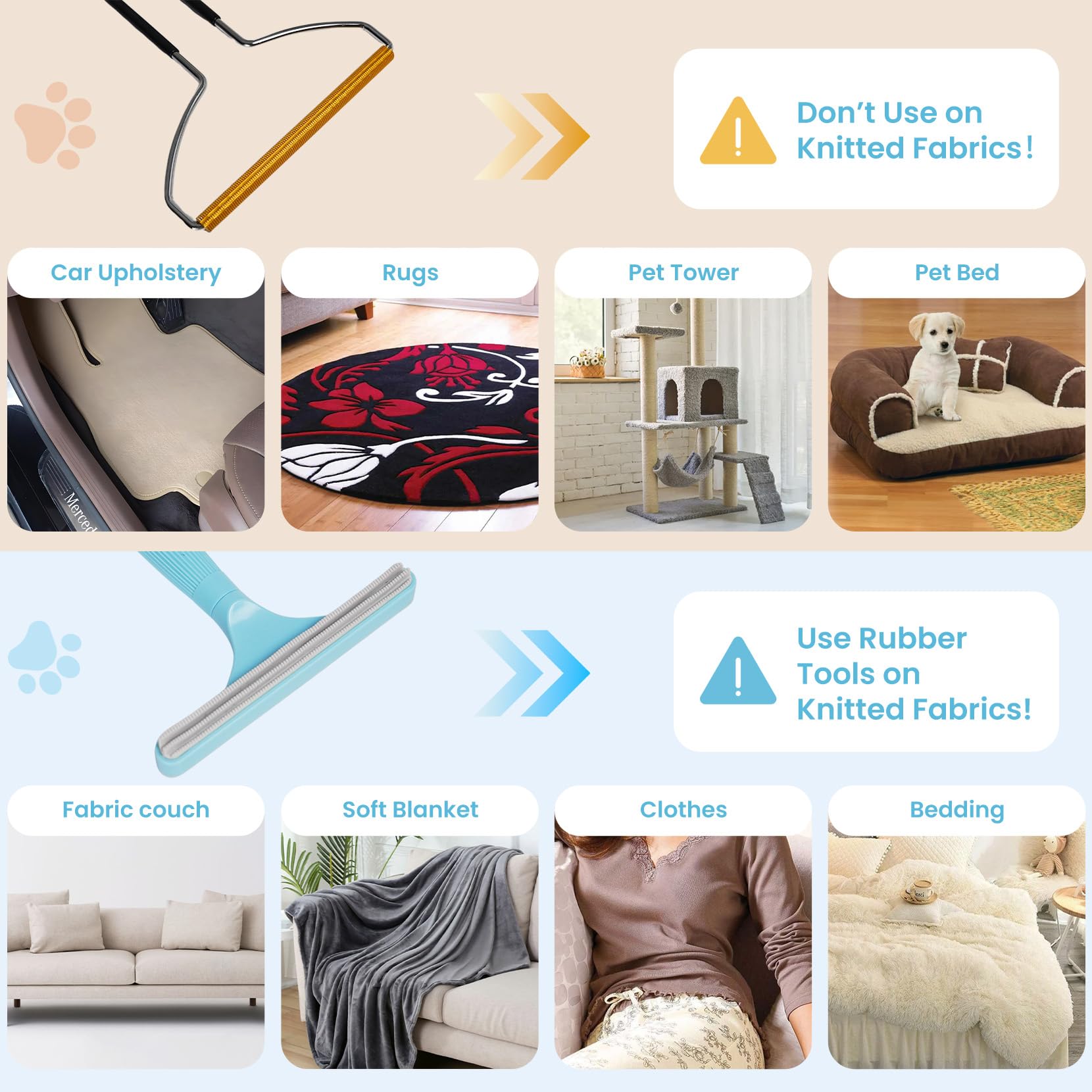 Analan outil caoutchouc: capte les fibres sur vêtements et literie