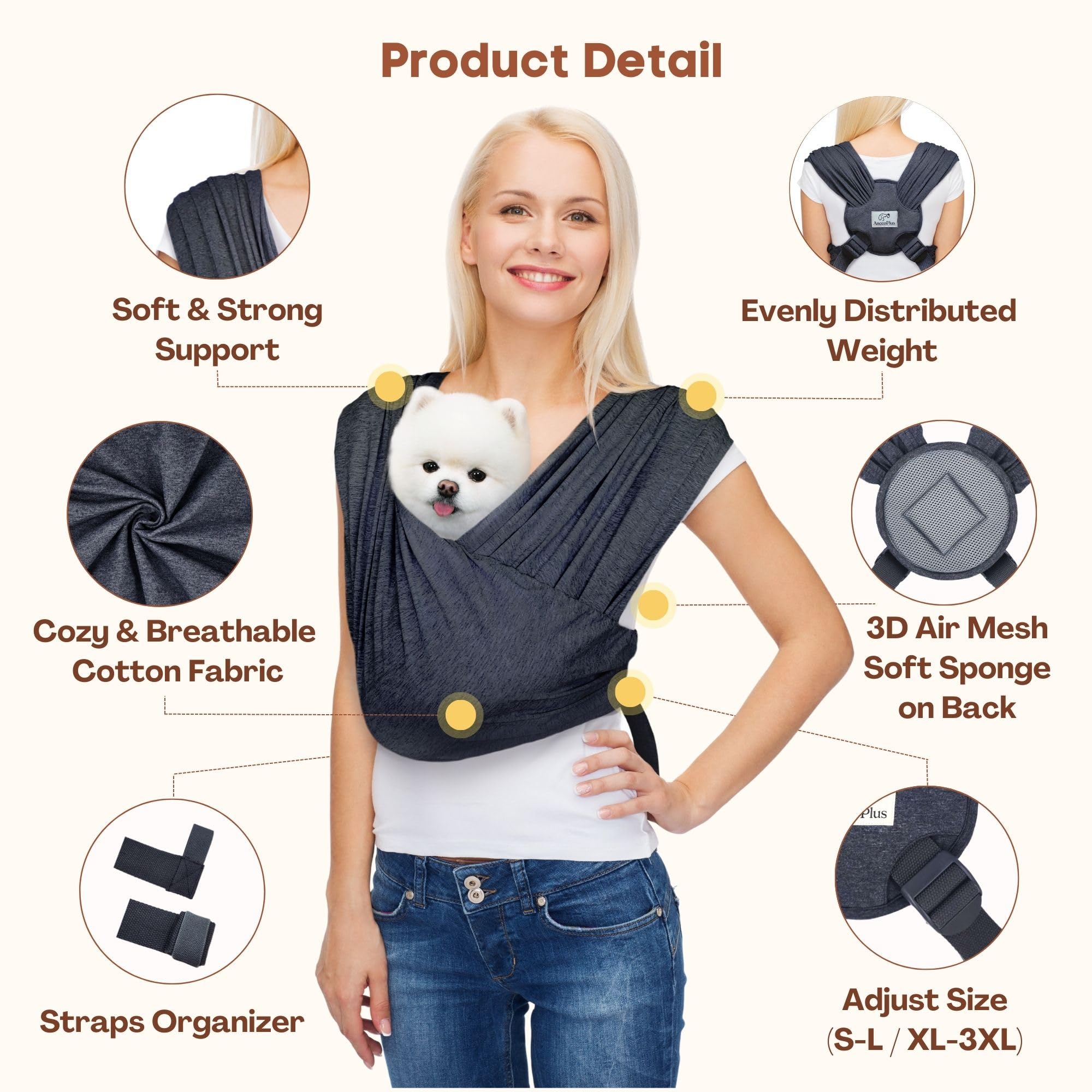 AnccoPlus coton doux et elasticité adaptée au chien.