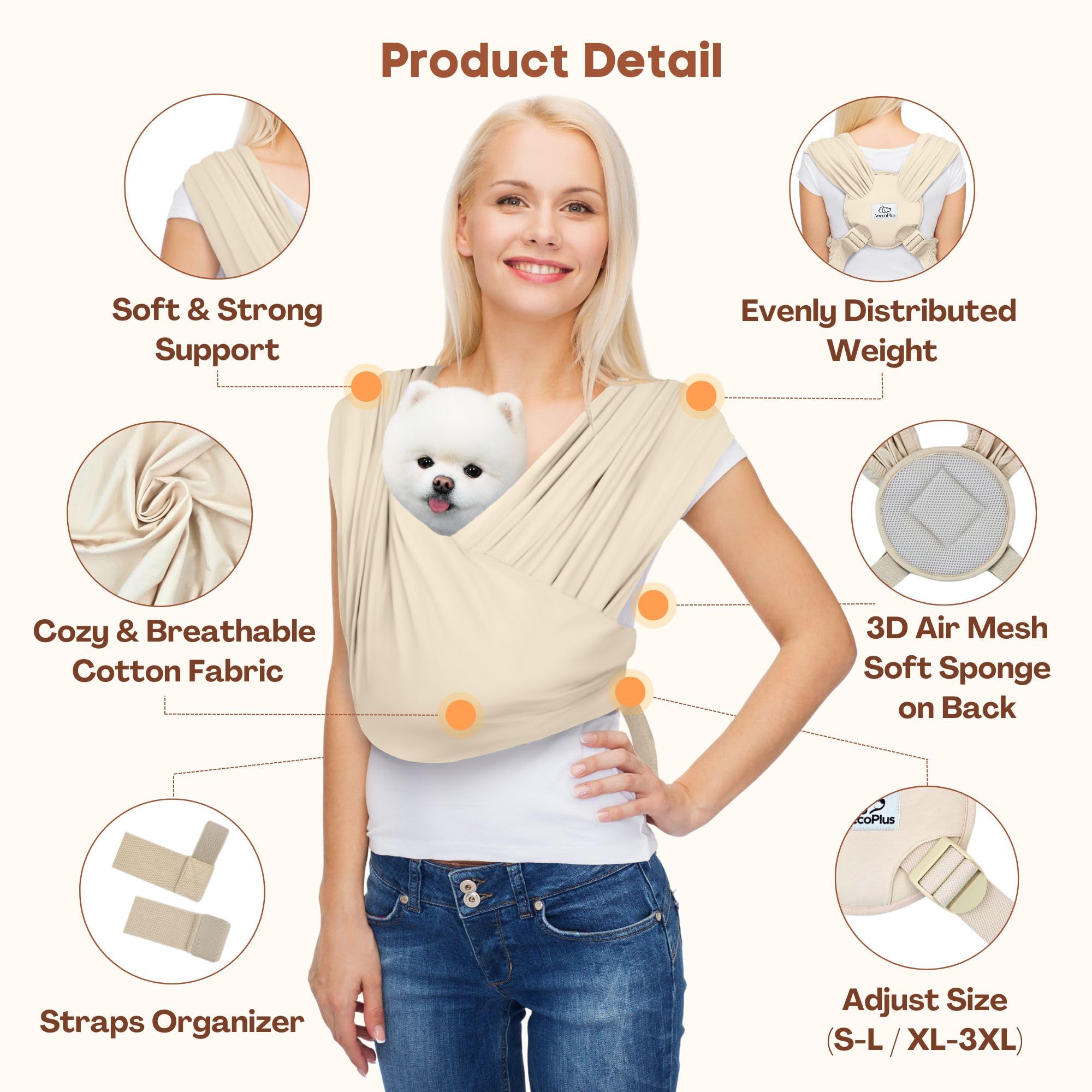 AnccoPlus guide de taille simple, deux options Regular et Plus adaptées jusqu’à 9 kg.