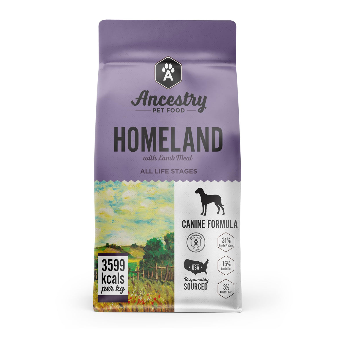 Nourriture Ancestry Homeland croquettes multi-protéines pour énergie quotidienne.