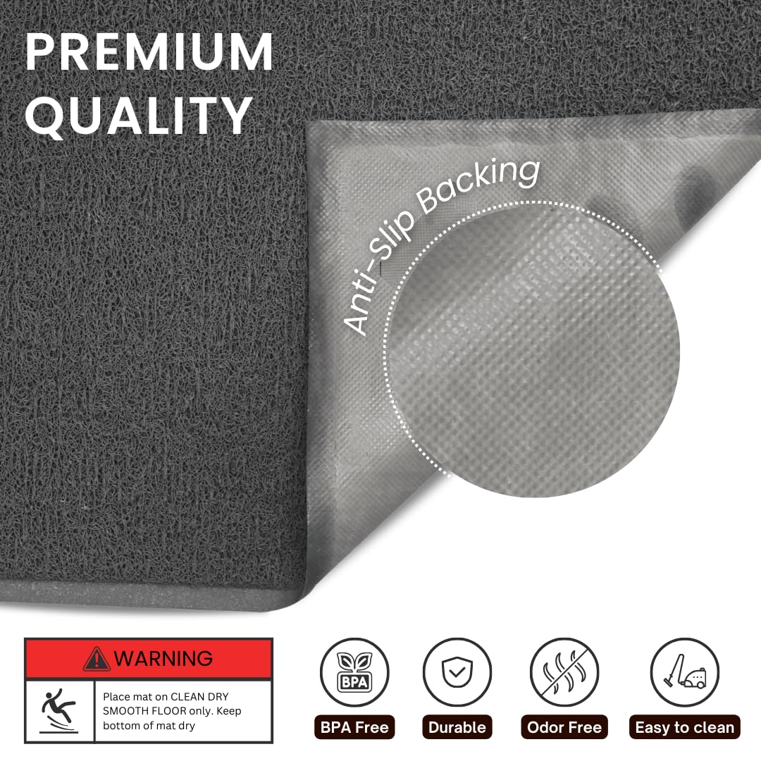 Tapis litière Andalus Brands non glissant gris assure la stabilité autour de la litière