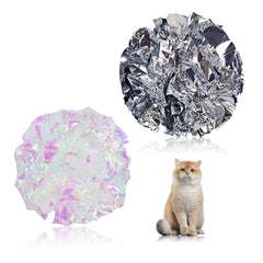 Andiker balle crinkle 5,1 pouces blanche et argent, attire l’attention du chat