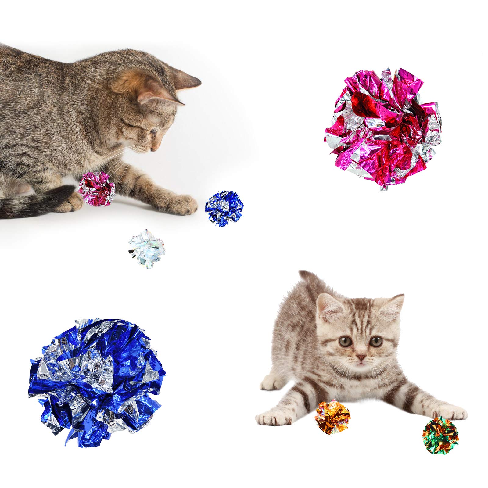 Andiker boules chat crinkle dore: légère et simple à lancer pour l’activité.