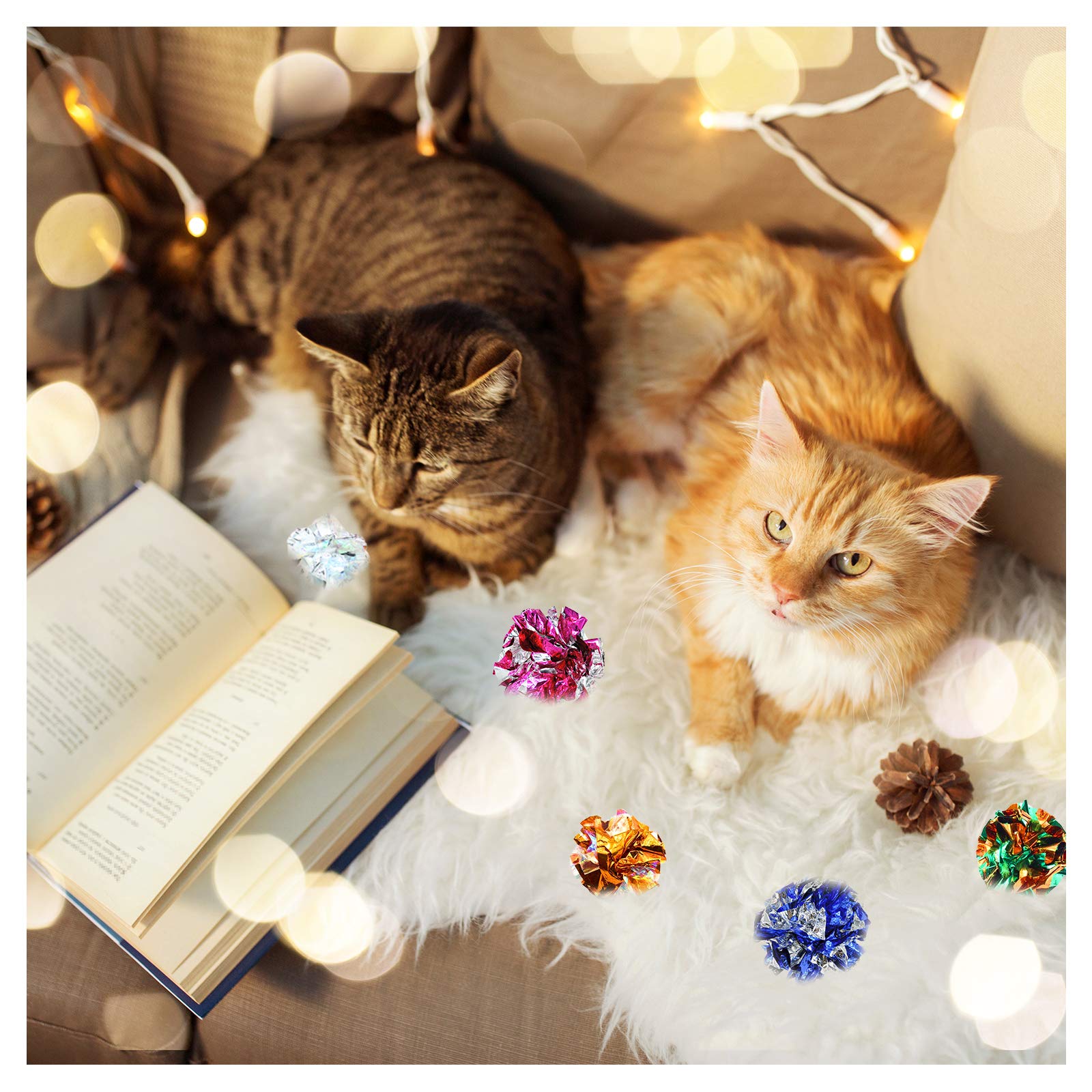 Andiker boules chat crinkle rose: compagnon amusant pour divertir et faire de l’exercice.