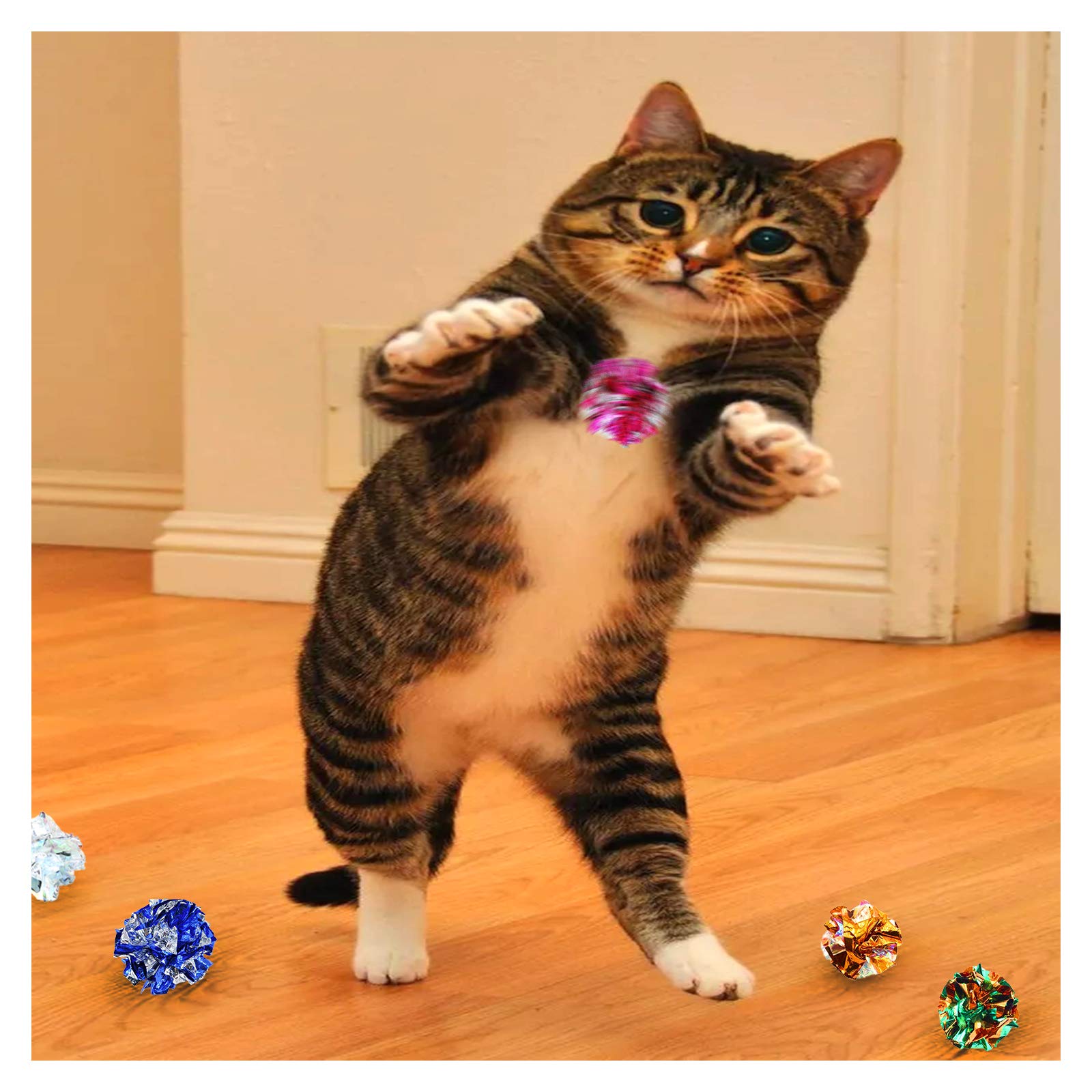 Andiker boules chat crinkle violet: capte l’attention lors des sessions ludiques.