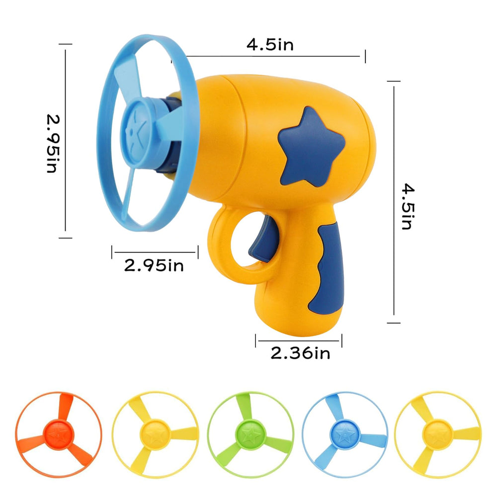 Andiker Cat Fetch Toy disque volant avec 5 propulseurs colorés pour divertir.