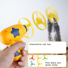 Andiker Cat Fetch Toy propulseurs colorés faciles à changer pour varier le jeu.