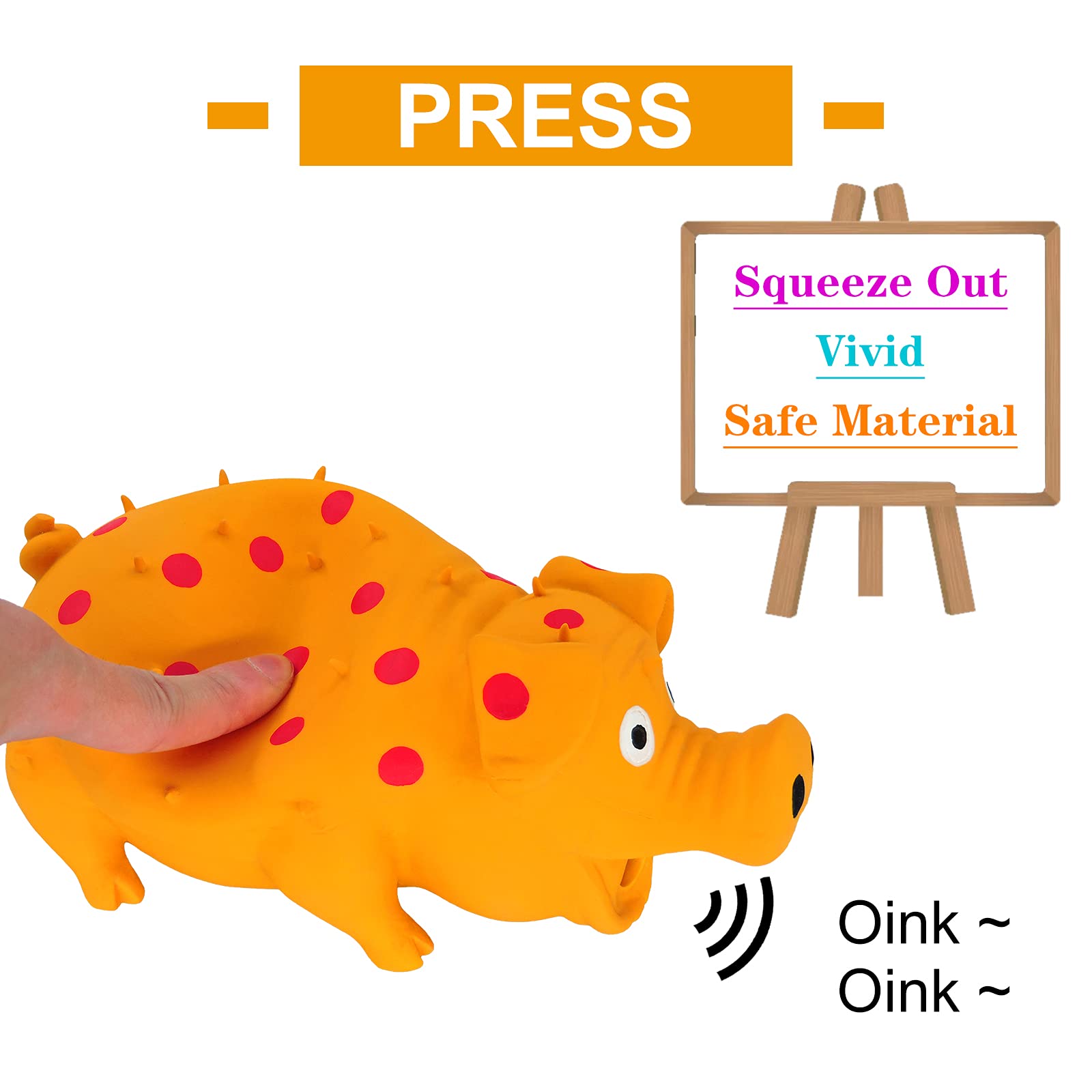 Andiker chien jouant avec jouet cochon latex – stimulation et divertissement.