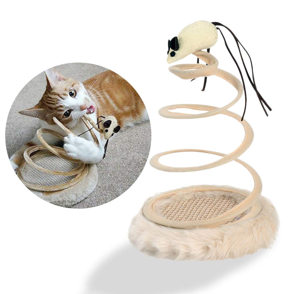 Andiker jouet interactif pour chat avec souris peluche et ressort, stimulation dynamique