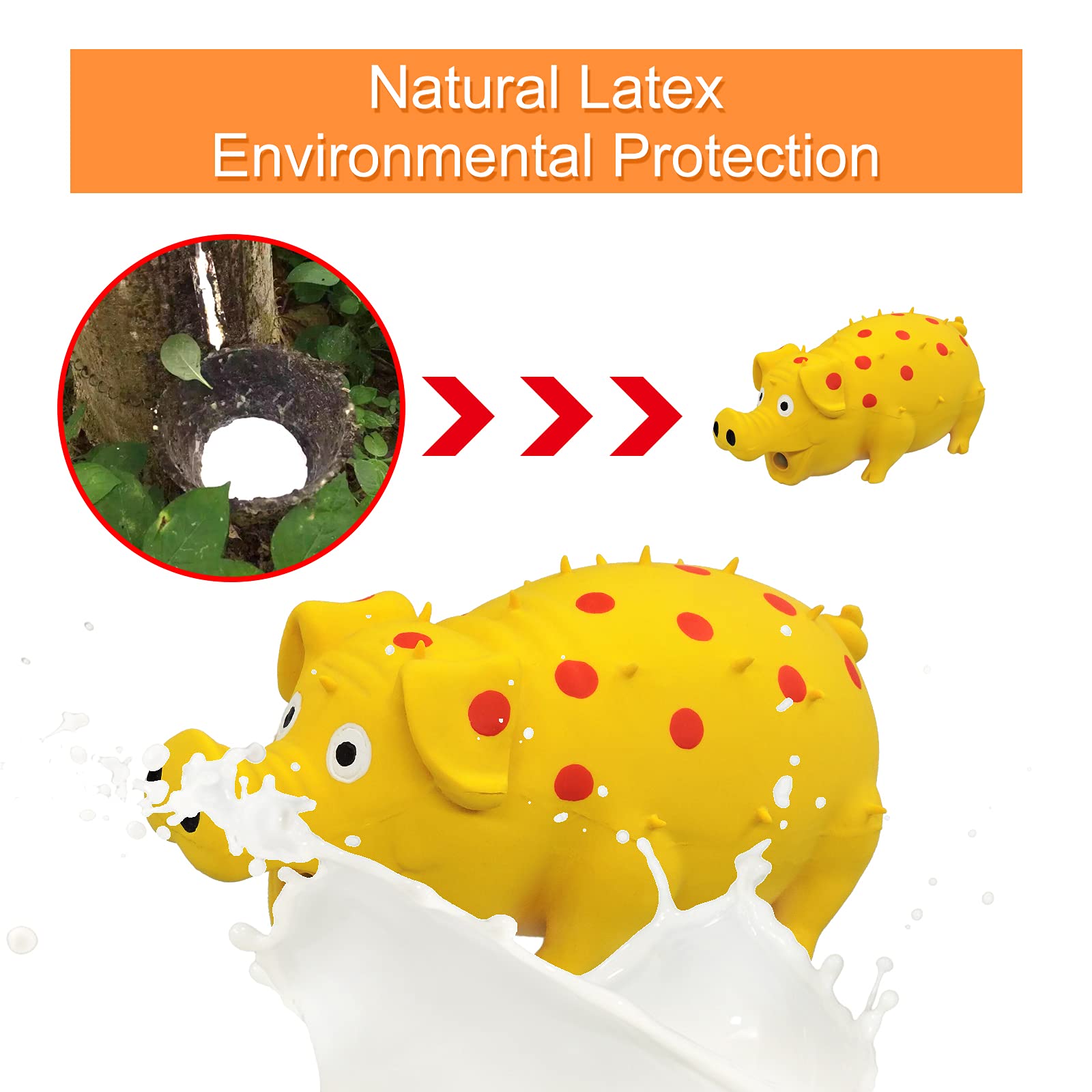 Structure dentée en latex jaune du jouet Andiker, destinée à aider à nettoyer les dents et gencives.