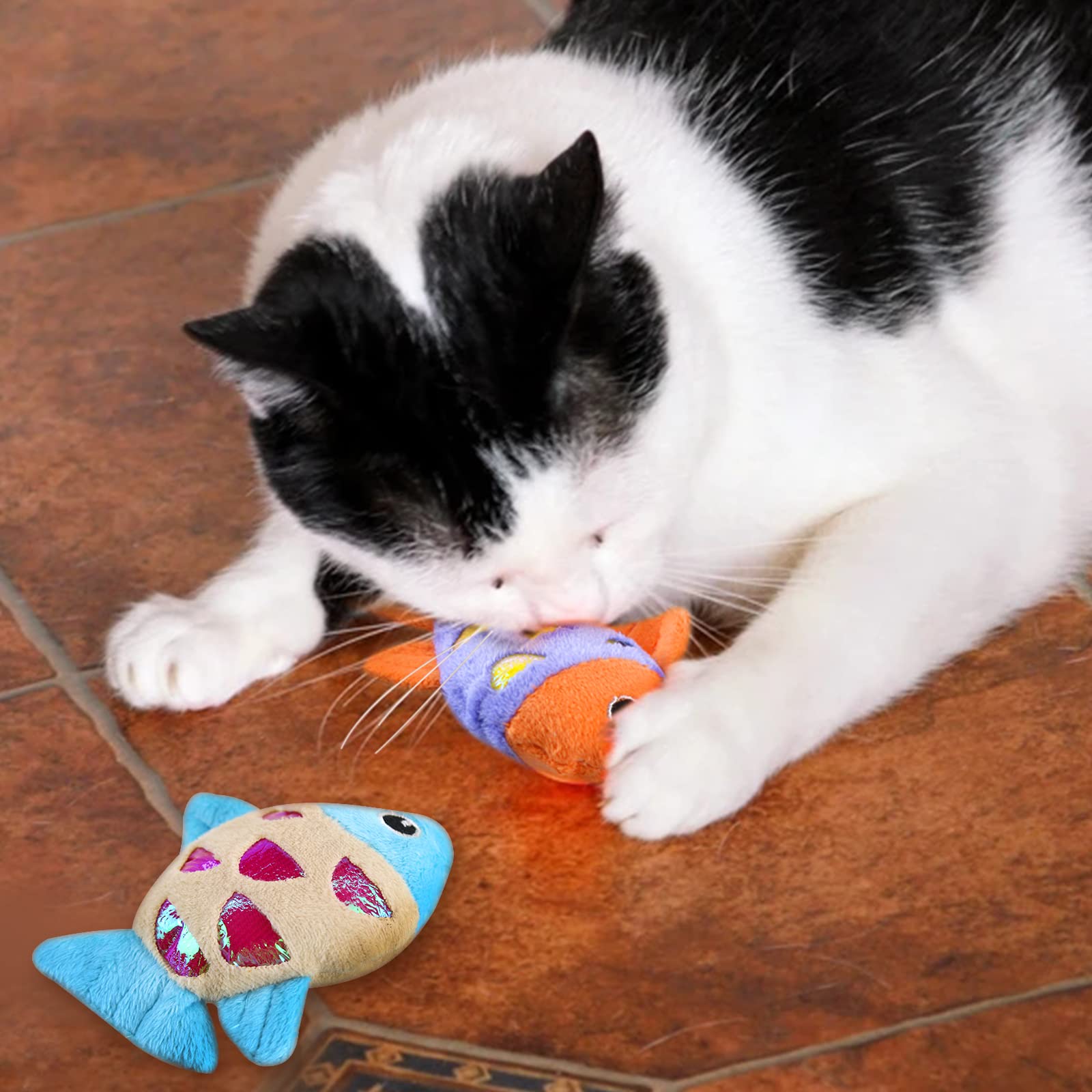 Andiker poisson-chatnip coton-PP doux, resistant et facile a saisir