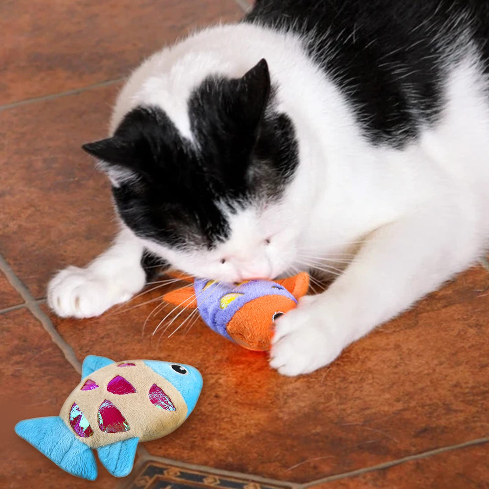 Andiker poisson-chatnip coton-PP doux, resistant et facile a saisir
