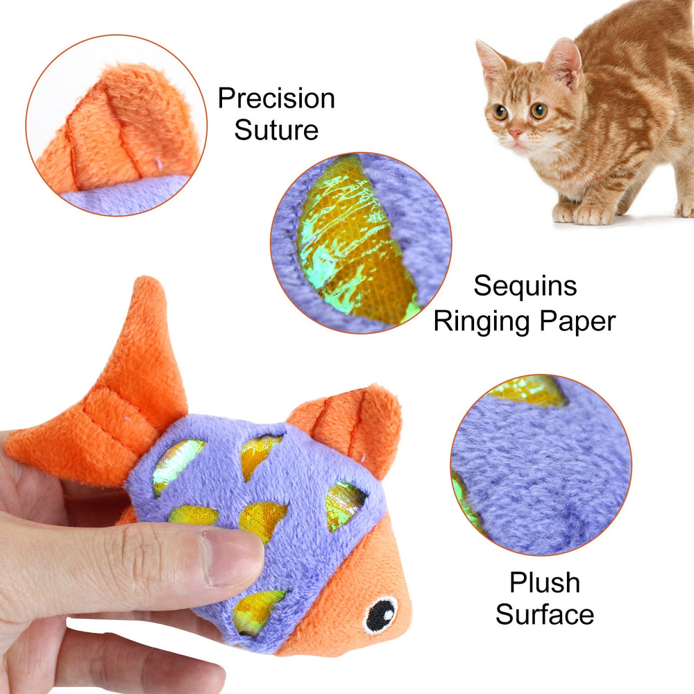 Andiker poisson-chatnip papier crinkle double-face pour bruit attractif