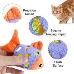 Andiker poisson-chatnip papier crinkle double-face pour bruit attractif