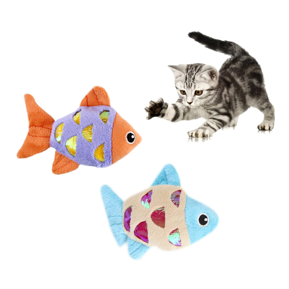 Andiker poisson-chatnip ensemble 2 pieces, stimule la chasse et l eveil du chat