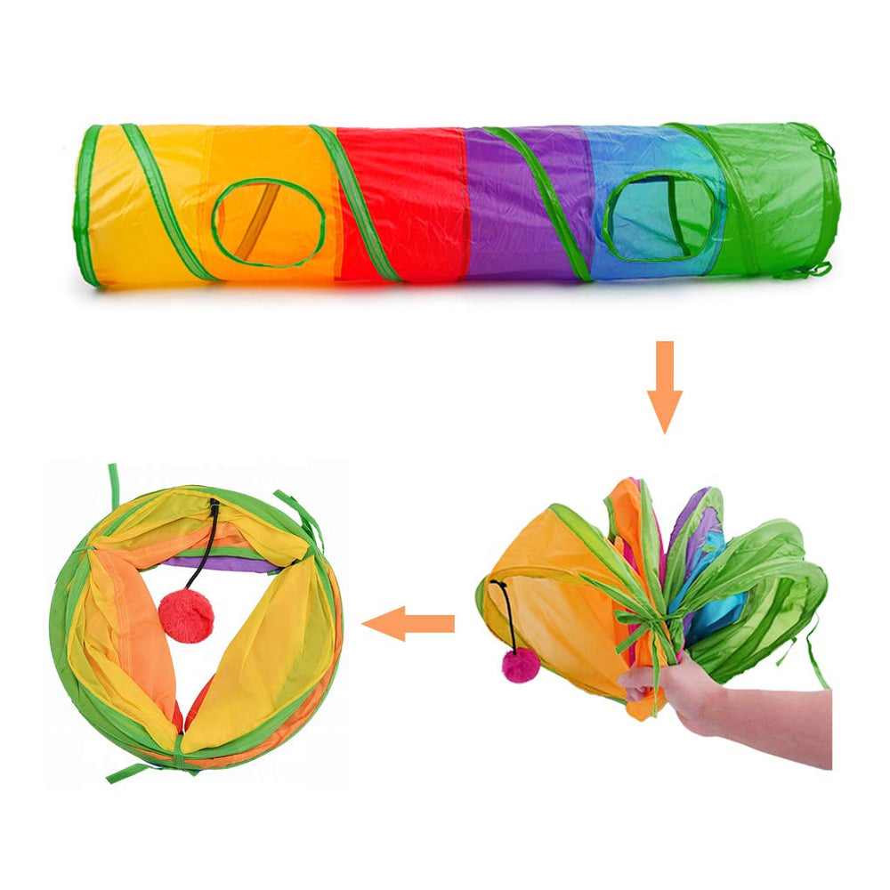 Tunnel Andiker intérieur avec deux ouvertures pour jeux variés.