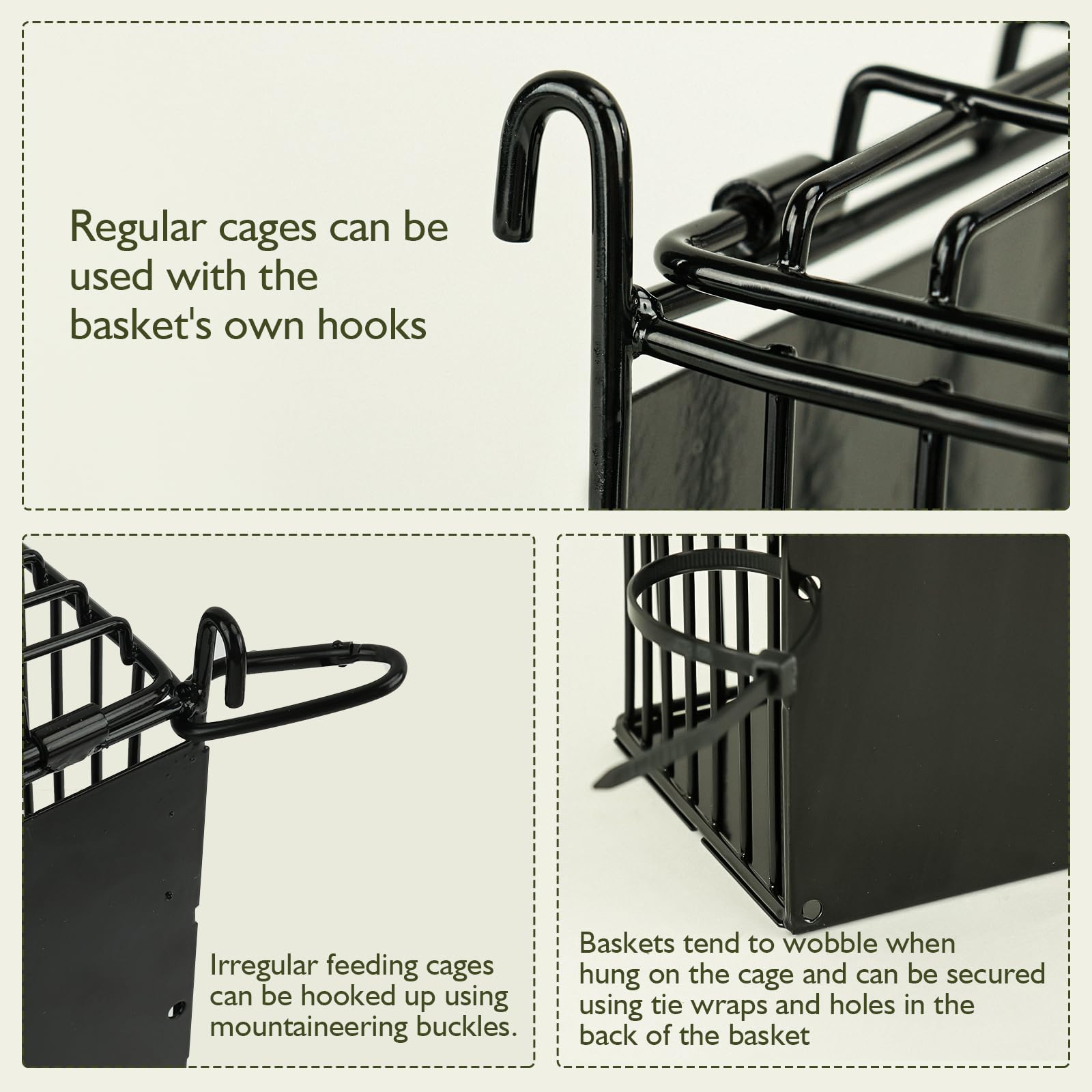 Andounier attache reglable pour cage, fixation rapide et sûre.