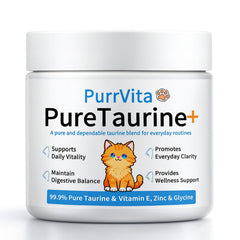 PurrVita Taurine d'ANEFOSE dans l'emballage, facile à ranger et à doser.