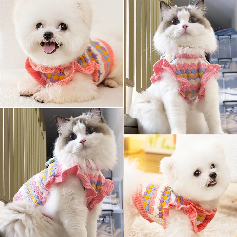 Anelekor pull petit chien motif fleuri pour un look élégant.