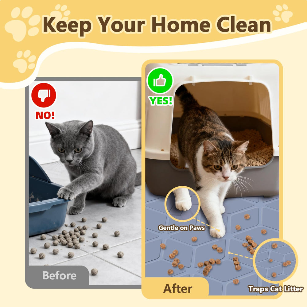 Anelueeoo tapis-litiere-chat-nettoyage express, nettoyage rapide