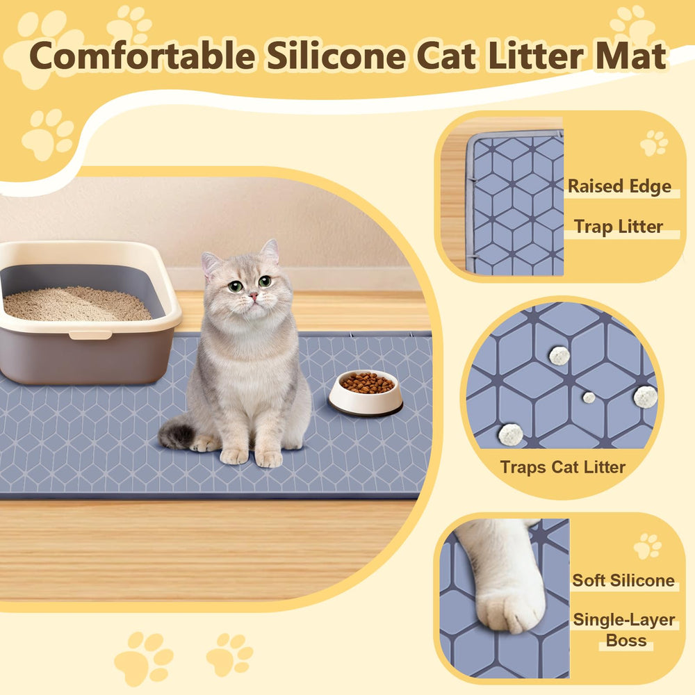 Anelueeoo tapis-litiere-chat-surface antiderapante, stabilité sur sols lisses