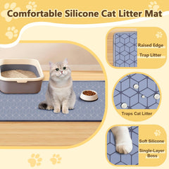 Anelueeoo tapis-litiere-chat-surface antiderapante, stabilité sur sols lisses