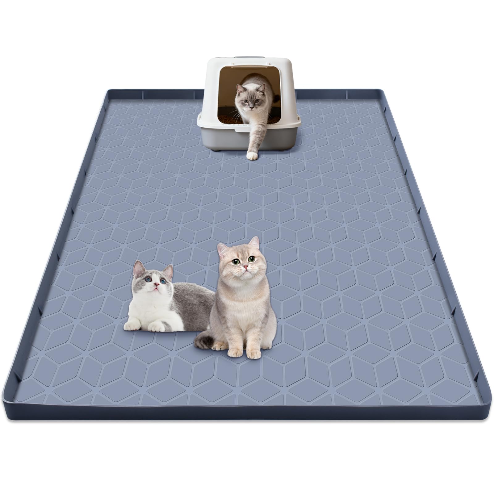 Anelueeoo tapis-litiere-chat-xl 31x22, silicone imperméable et pratique