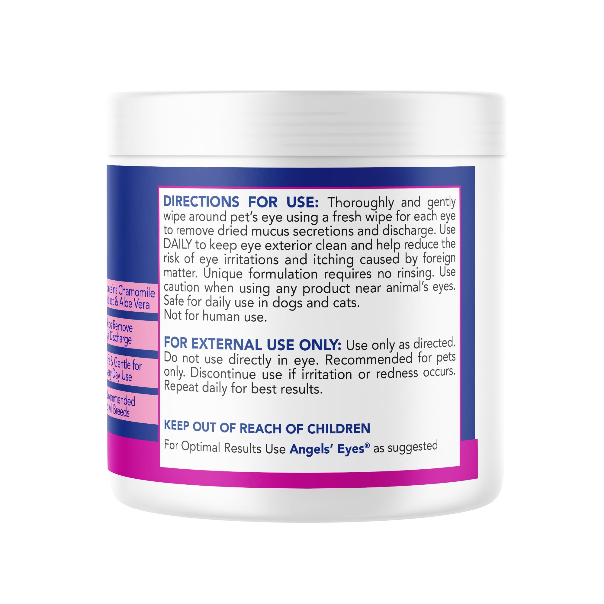 ANGELS' EYES Lingettes douces, idéales pour nettoyer les yeux sensibles.