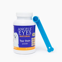 ANGELS' EYES poudre-chien 75g en bouteille aidant à prévenir les taches de larmes.