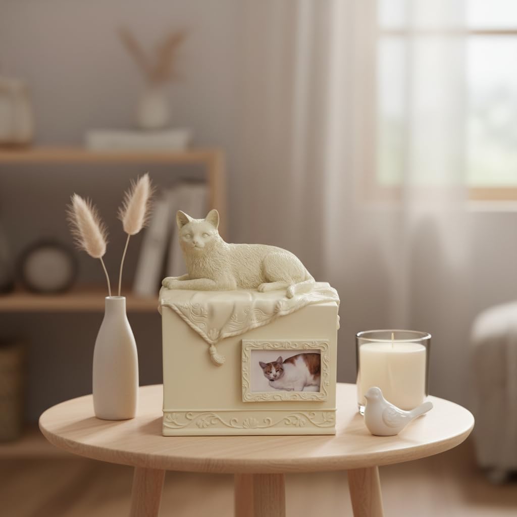 AngelStar Comfy Hour urn porcelaine brun, cadeau attentif pour perte d'un chat
